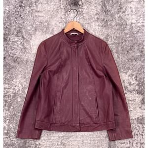 MaxMara Burgundy Leather Jacket